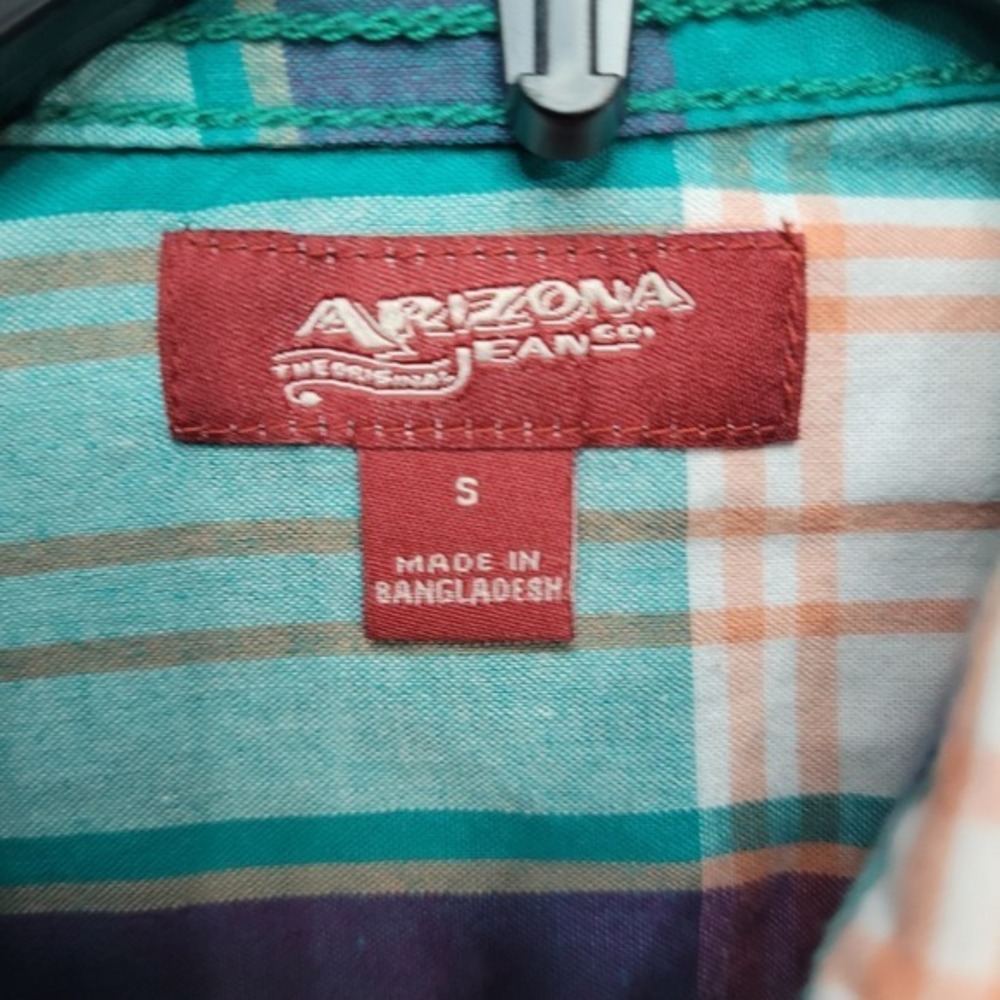 Arizona Jeans Co. Plaid Button Up Long Sleeve Casual Shirt Small Vintage Style - Picture 5 of 9